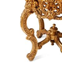 A Pair of Louis XV Style Giltwood and Malachite Side Tables