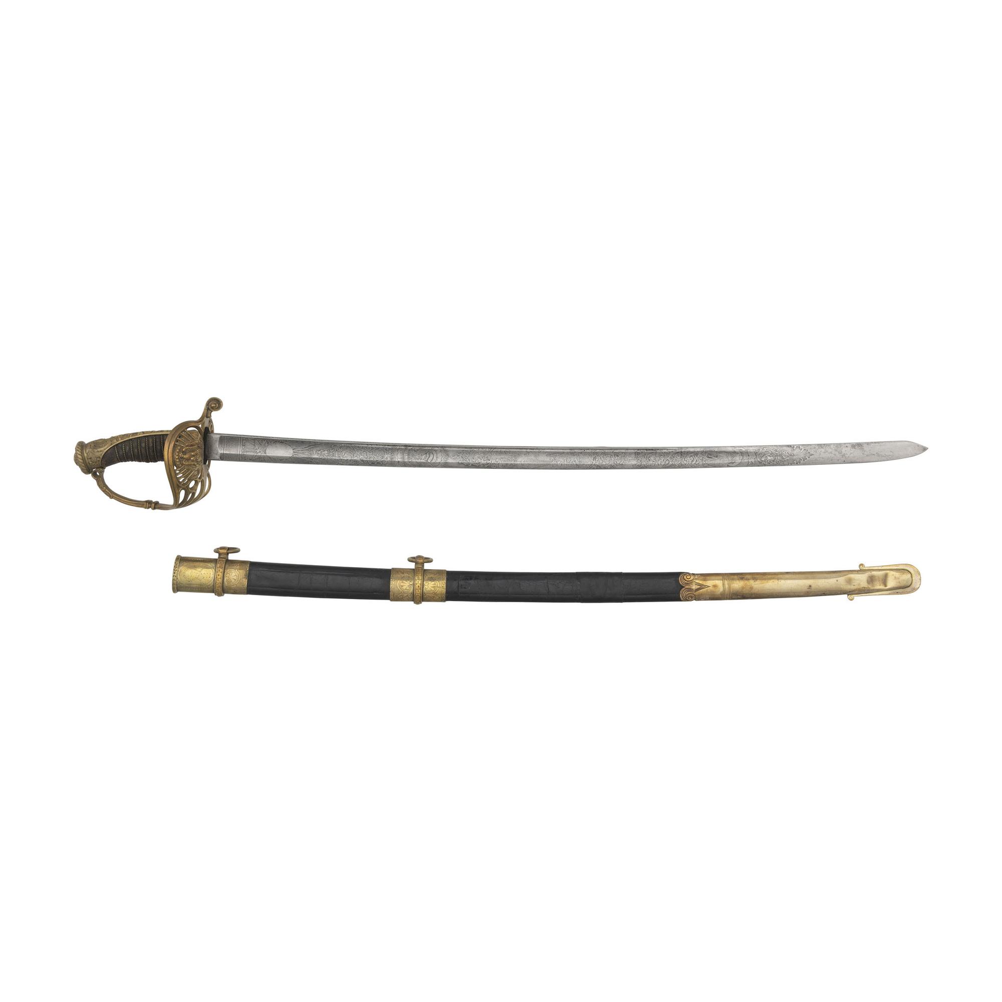 Combination French Hilt Schuyler, Hartley & Graham Officer's Sword Inscribed to Lt. Mason Rea 24th Mass. Infantry - KIA at Drewy's Bluff