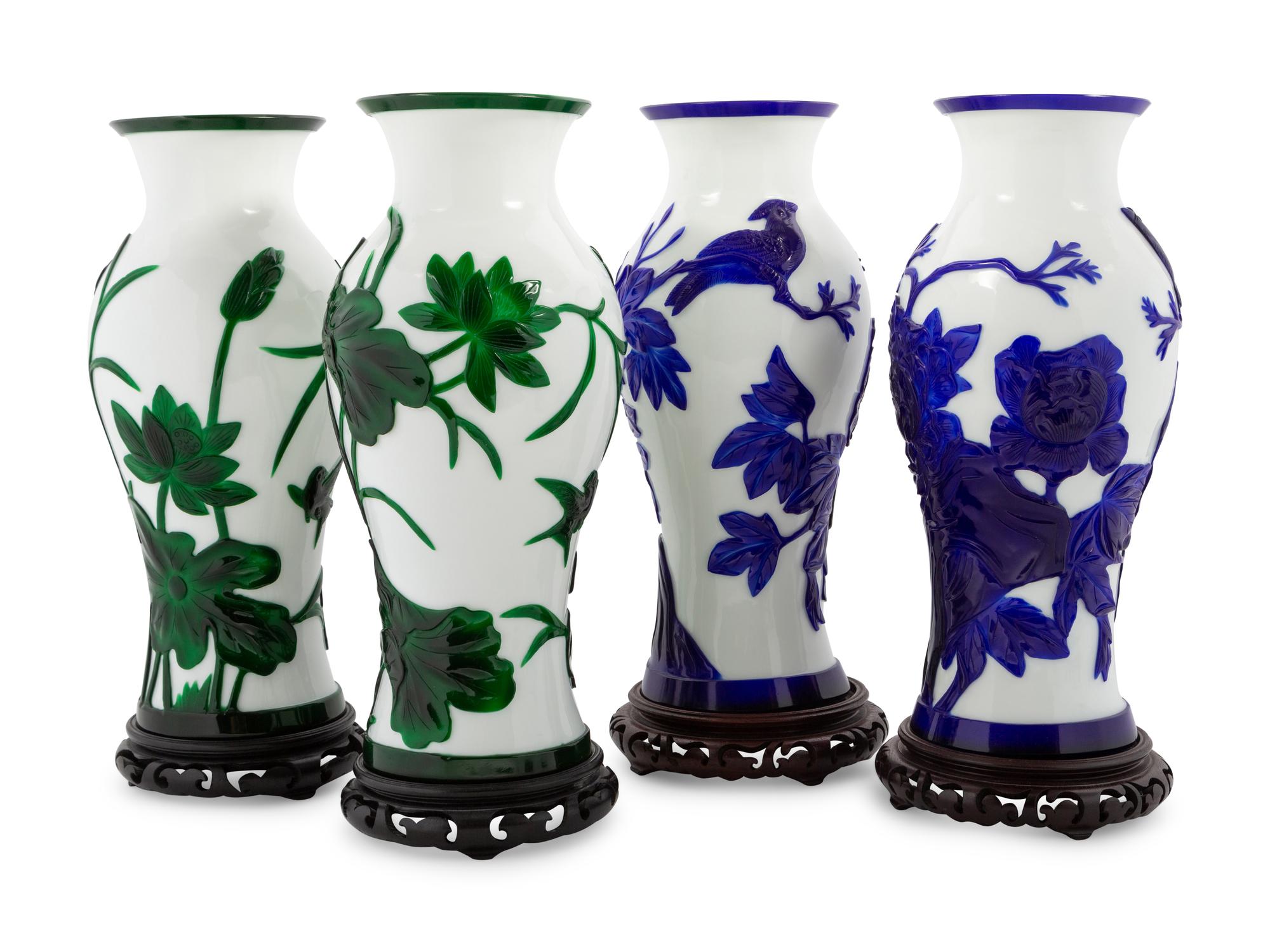 A Group of Six Chinese Peking Glass Wares