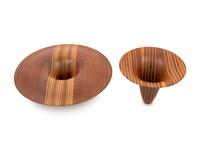 Two Studio Craft Turned-Wood Vases