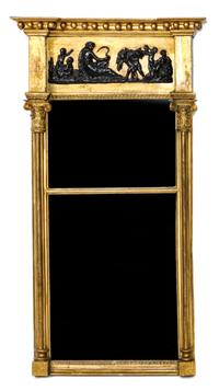 An English Neoclassical Giltwood Mirror Height 39 x width 20 3/4 x depth 3 7/8 inches
