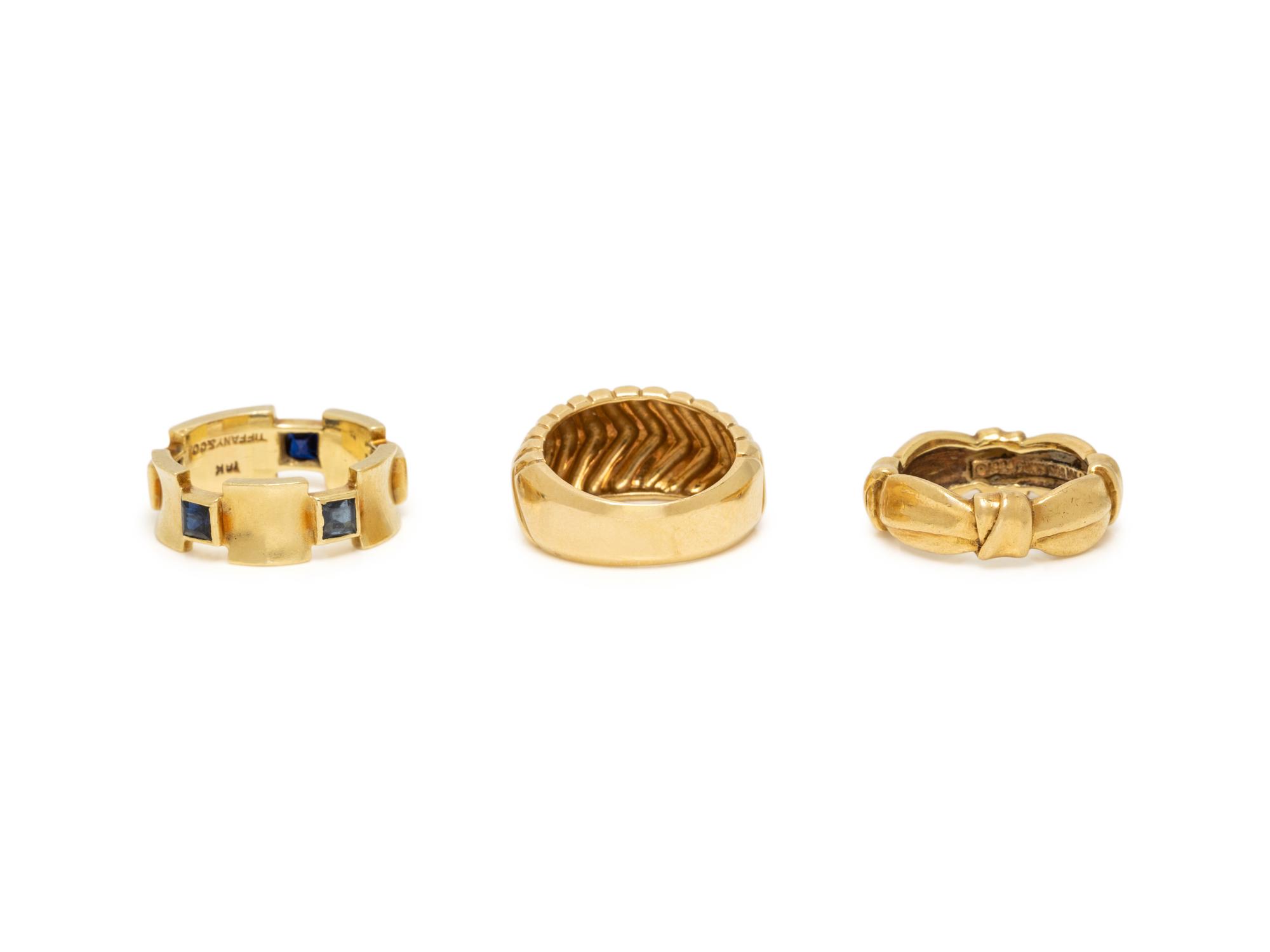 TIFFANY & CO., COLLECTION OF YELLOW GOLD RINGS