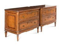 A Pair of Louis XVI Provincial Style Walnut Commodes