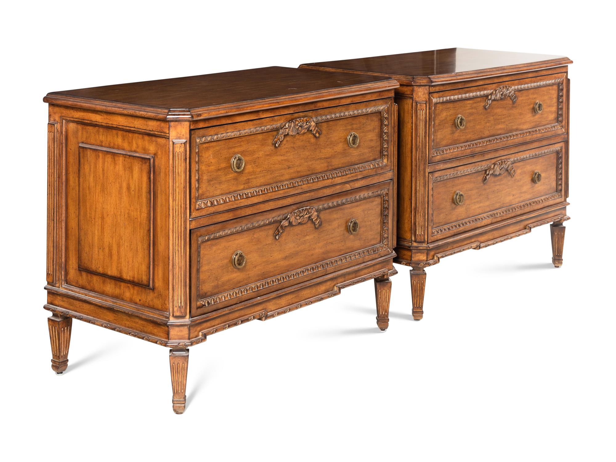 A Pair of Louis XVI Provincial Style Walnut Commodes