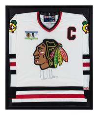 A Chris Chelios Personally Gifted Signed Autograph Chicago Blackhawks Jersey and Hockey Puck,