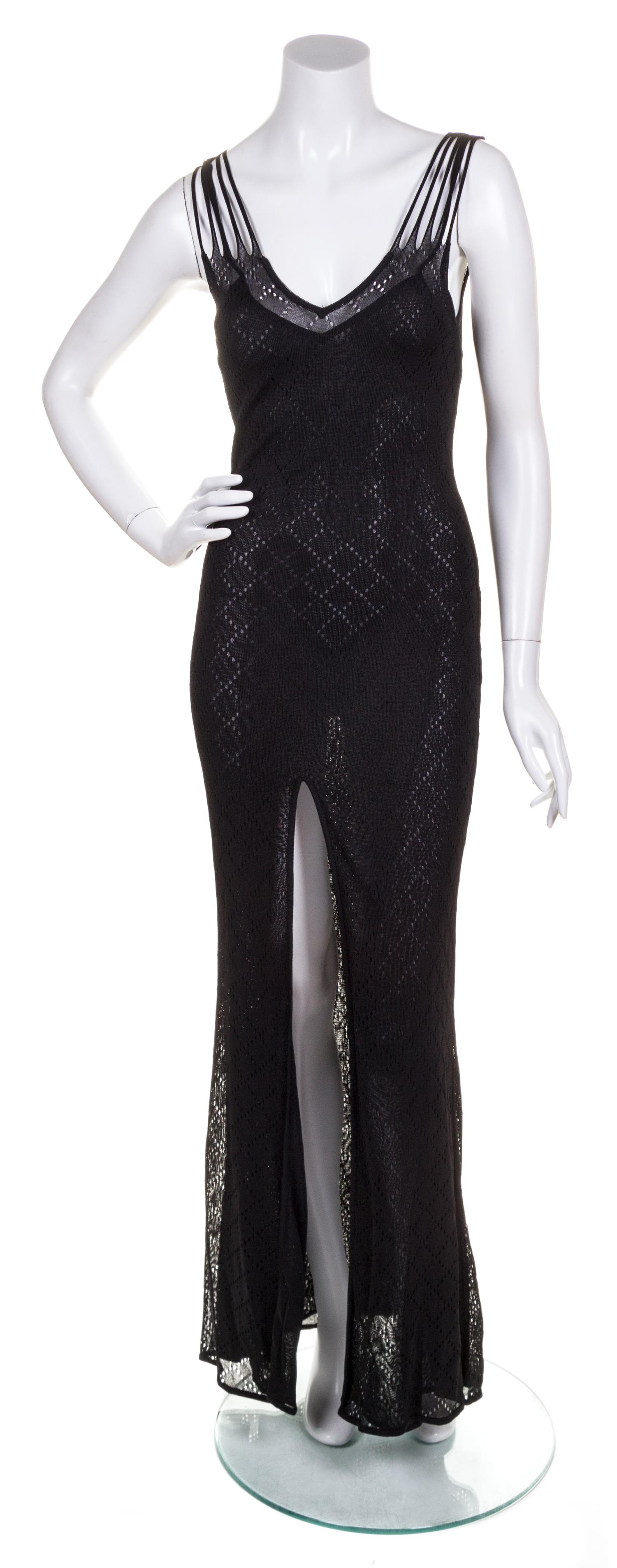 A Christian Dior Black Gown, Size 8.