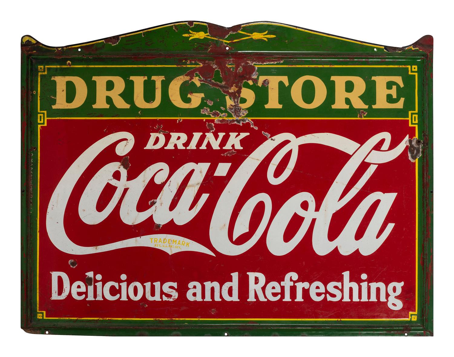 A 'Drink Coca-Cola' Enameled Tin Advertising Sign