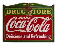 A 'Drink Coca-Cola' Enameled Tin Advertising Sign
