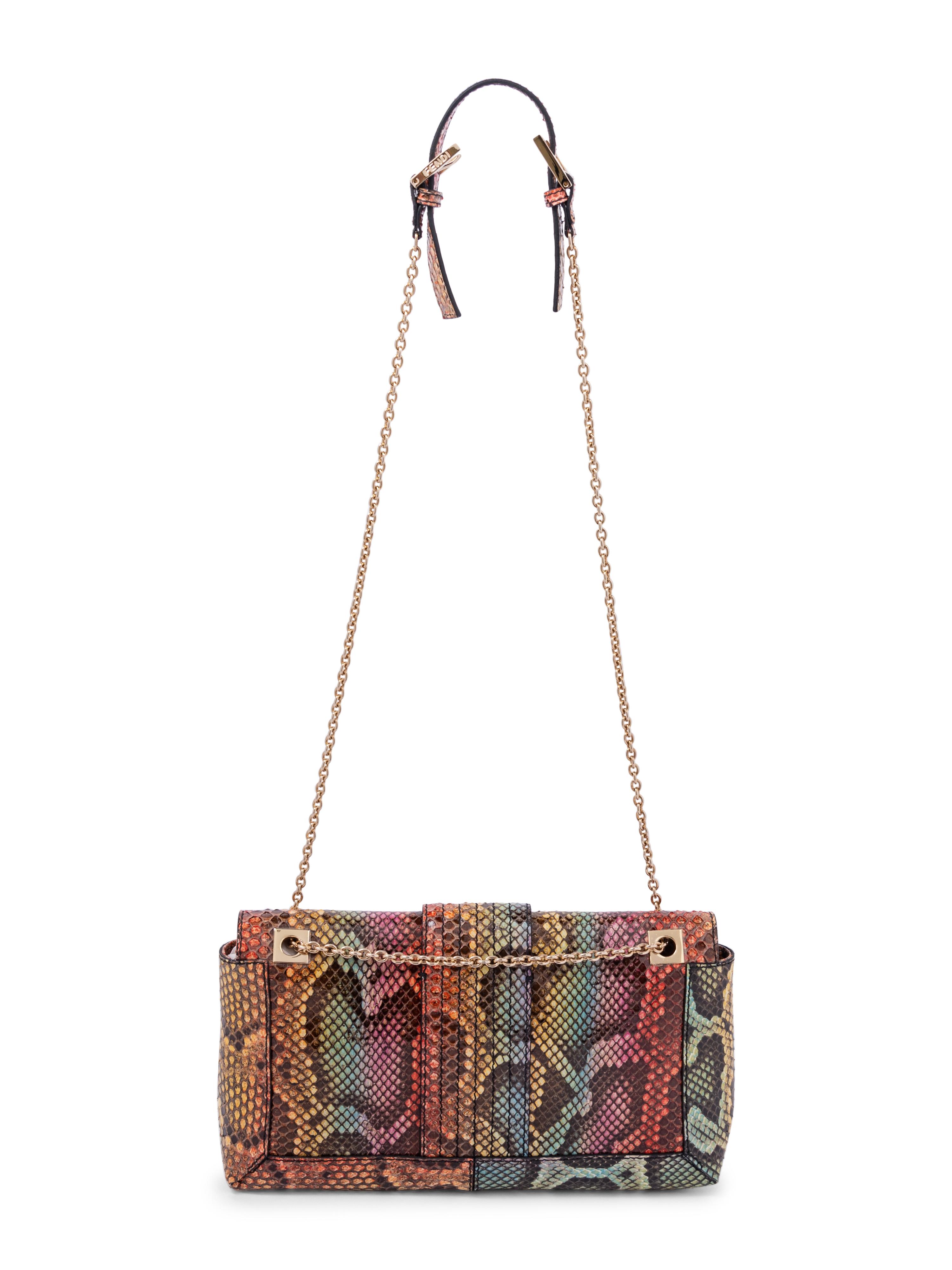 Fendi Rainbow Snakeskin Flap Bag, 2010s