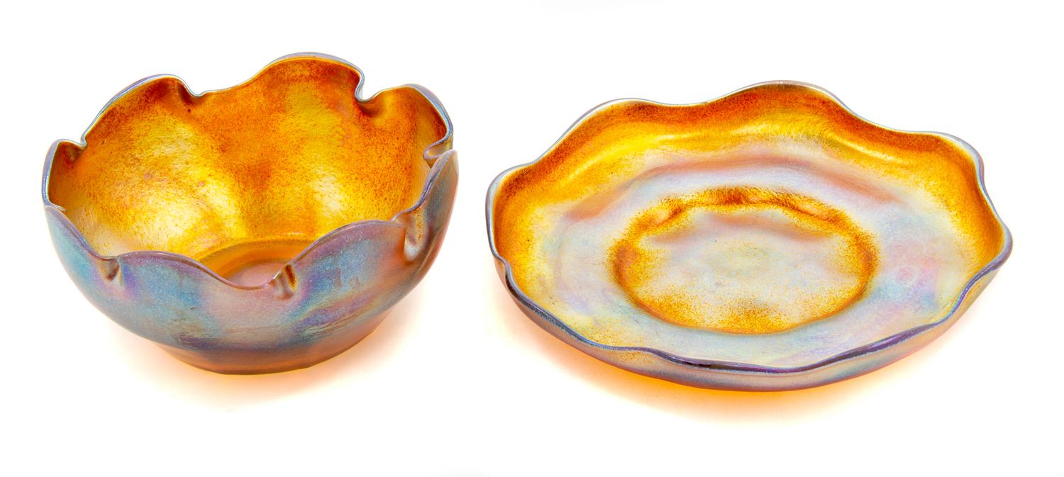 Tiffany Studios, America, Early 20th Century, Bowl and Under Plate