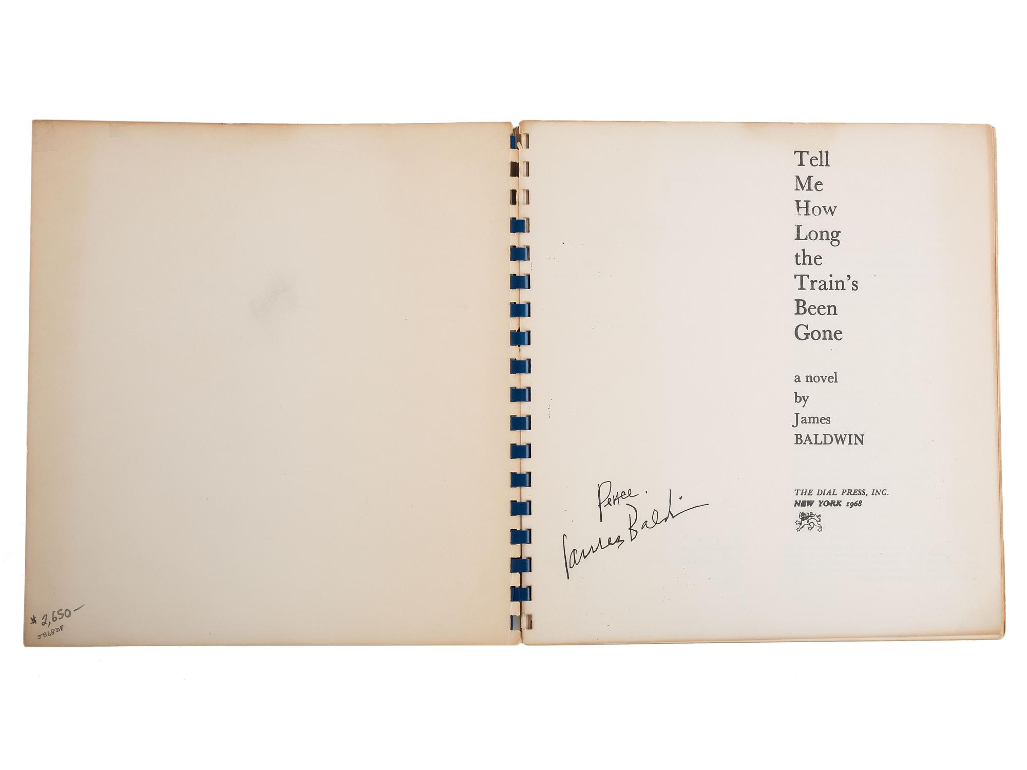 BALDWIN, James (1924-1987). Tell Me How Long the Train's Been Gone. New York: The Dial Press, 1968.