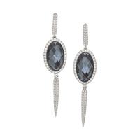 STEPHEN WEBSTER, WHITE GOLD, HEMATITE, AND DIAMOND EARRINGS