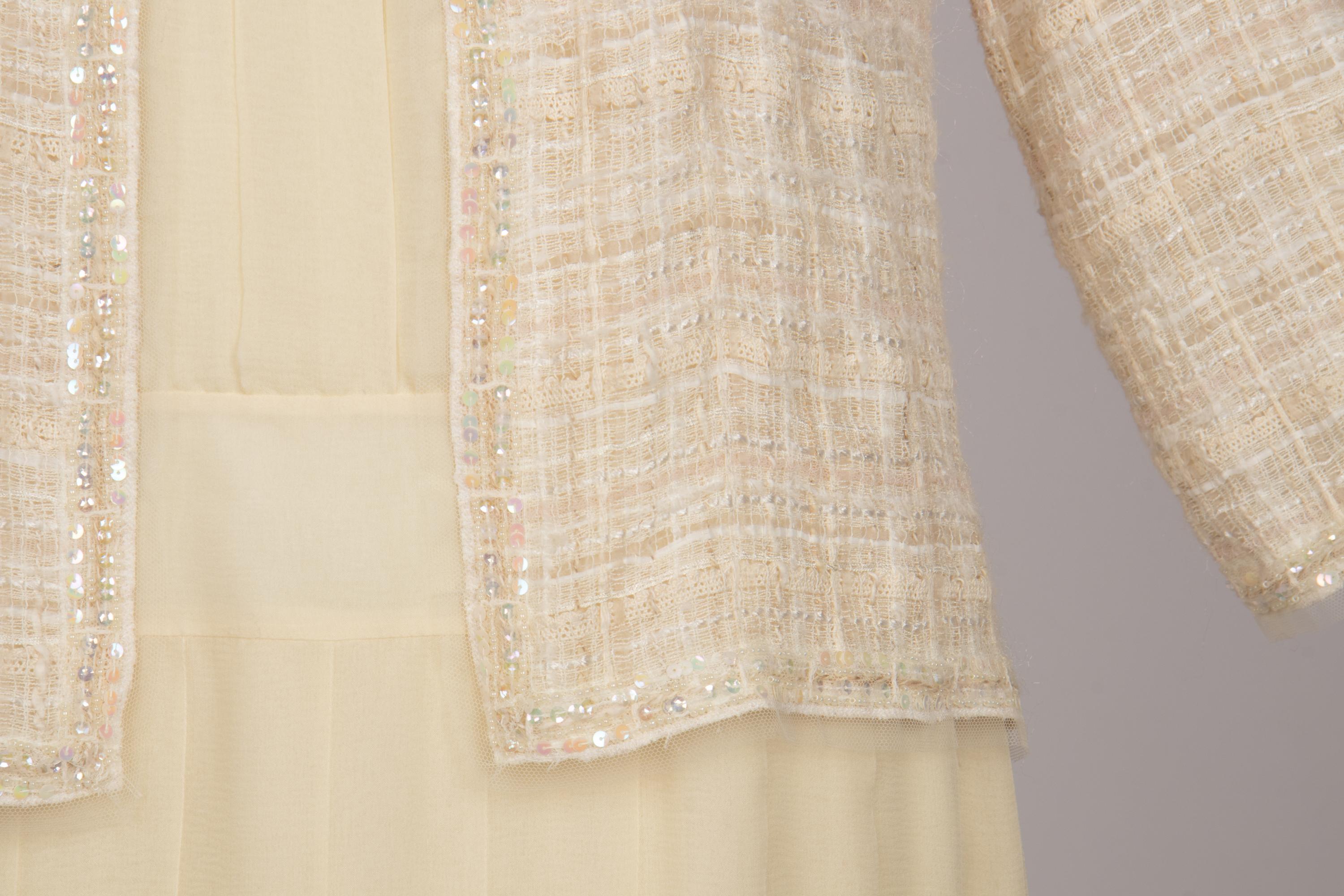 Chanel White Jacket and Dress Ensemble, Cruise 2006