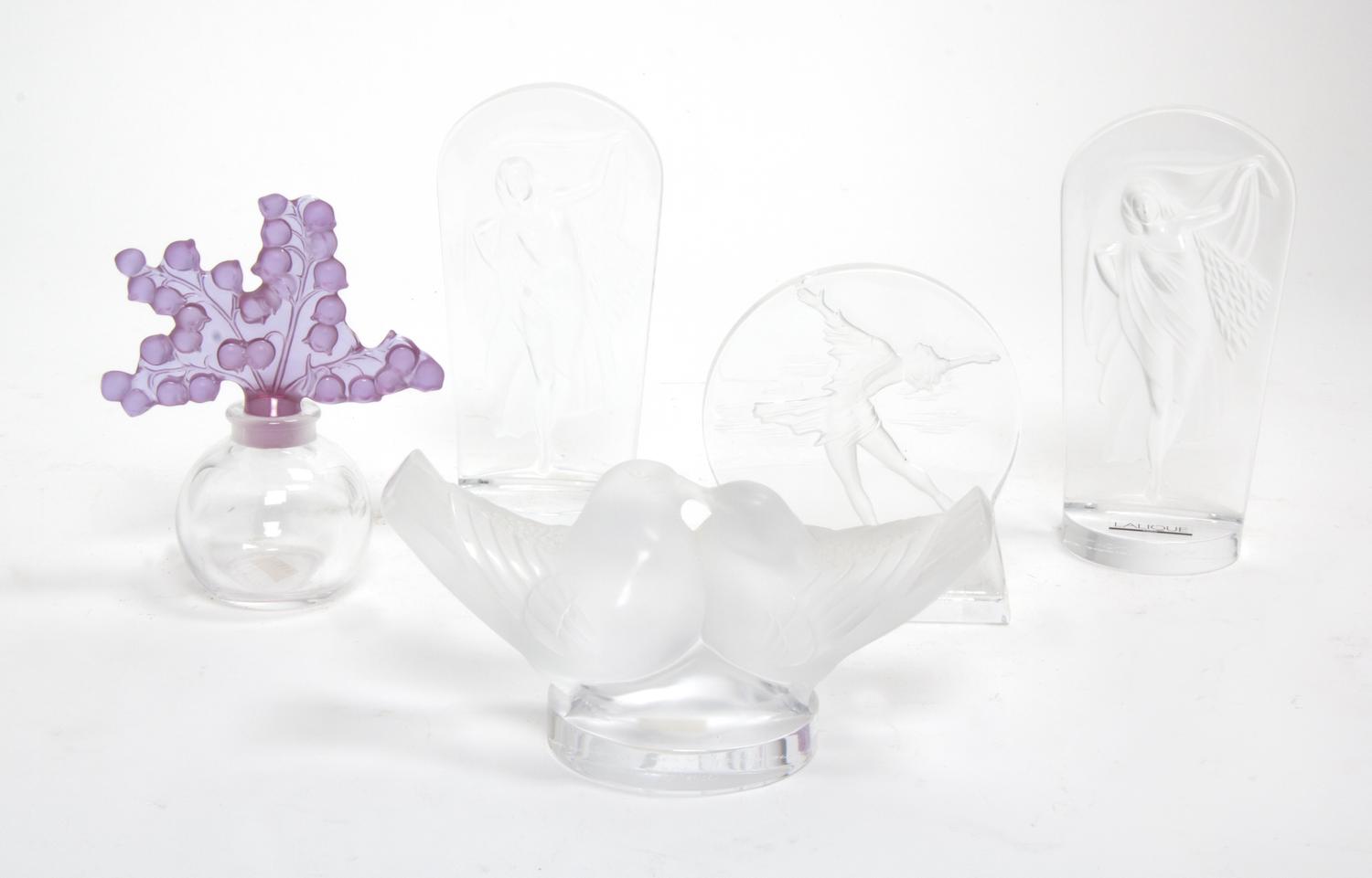 Six "Lalique Society of America" Ornaments Height of tallest 5 1/2 inches. — 20TH CENTURY