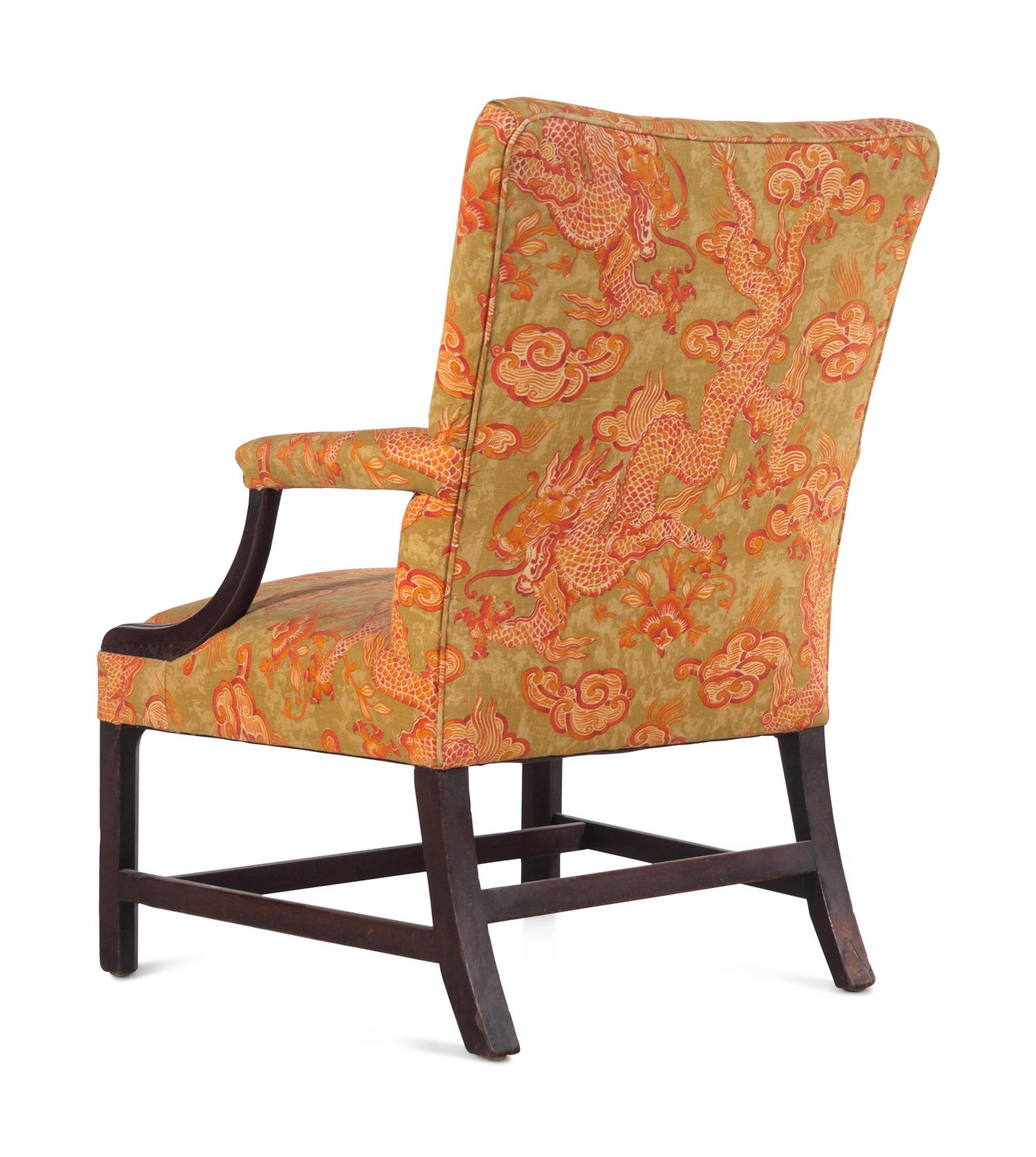 An English Mahogany Library Armchair