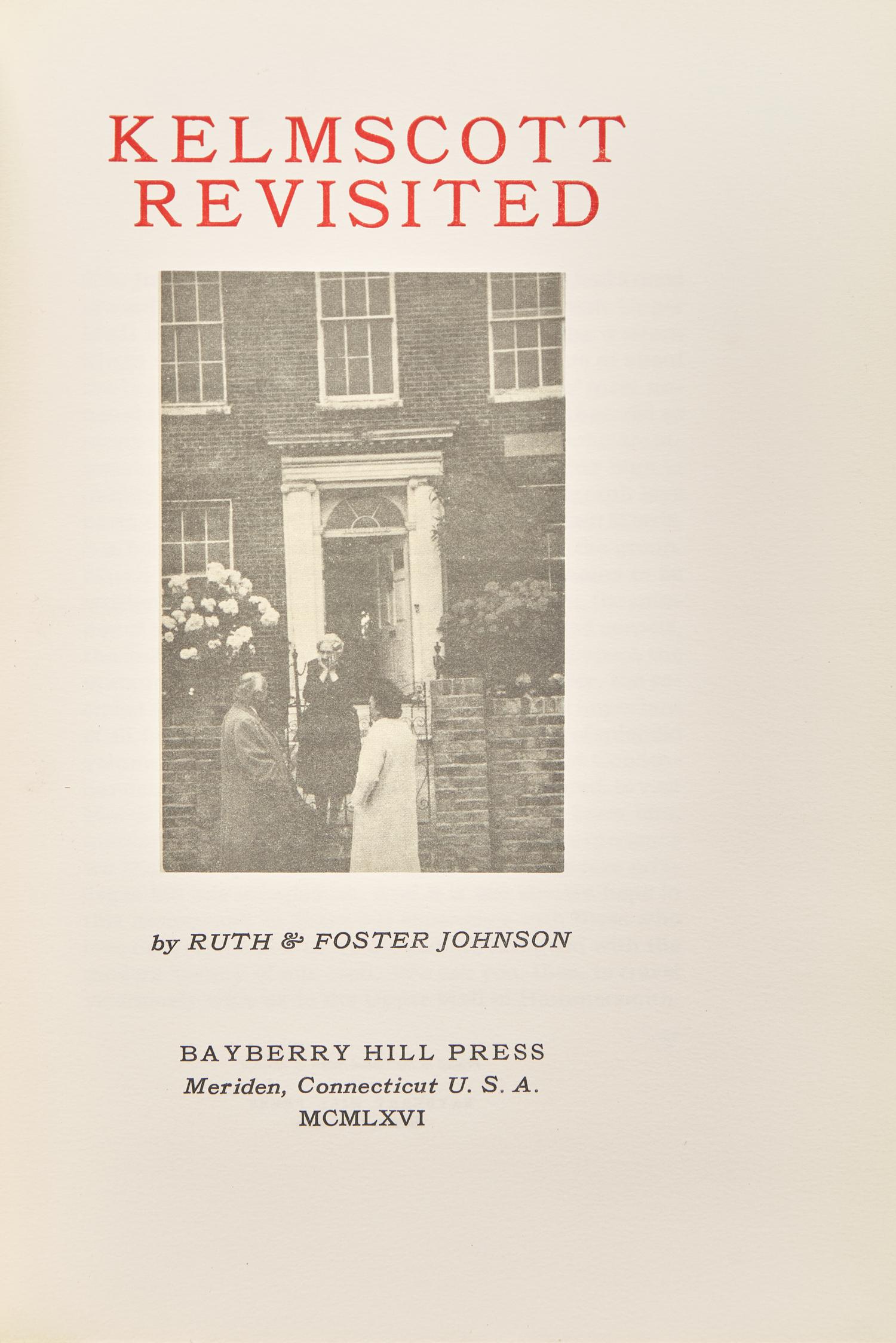 [Kelmscott Press] Johnson, Ruth and Foster. Kelmscott Revisited