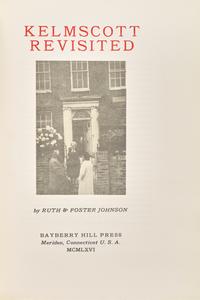 [Kelmscott Press] Johnson, Ruth and Foster. Kelmscott Revisited