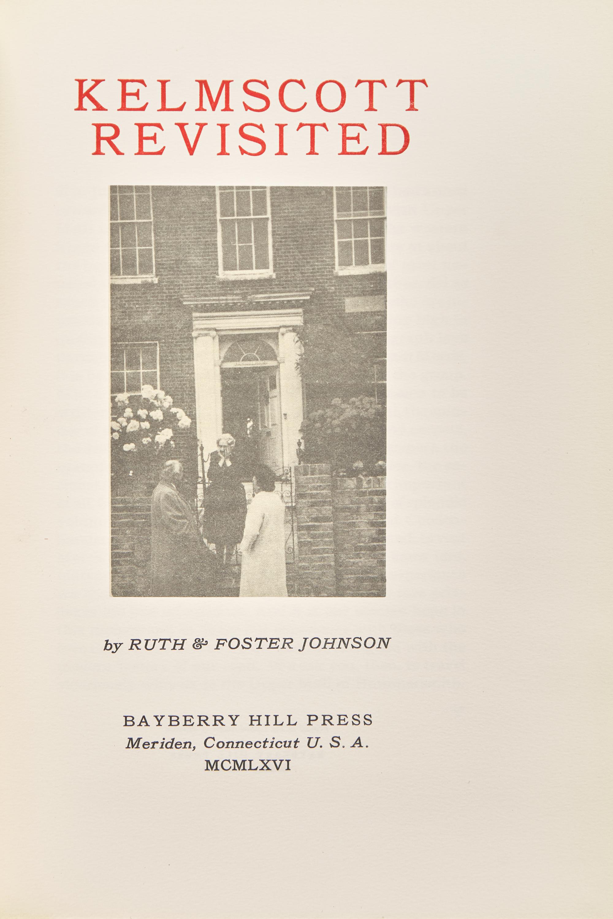 [Kelmscott Press] Johnson, Ruth and Foster. Kelmscott Revisited