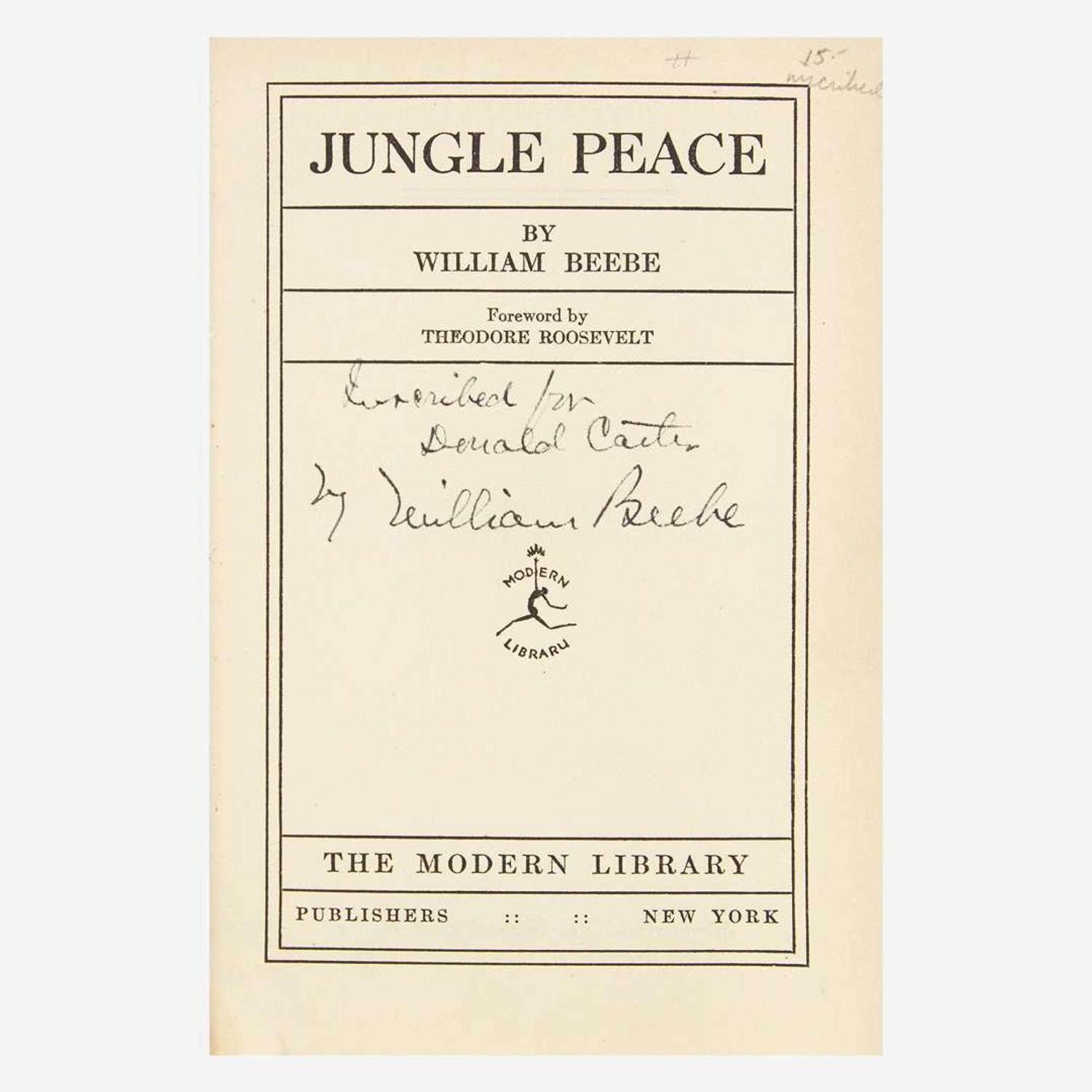 [Science, Medicine & Mathematics] Beebe, (Charles) William "Galapagos: World's End" and 3 Other Titles