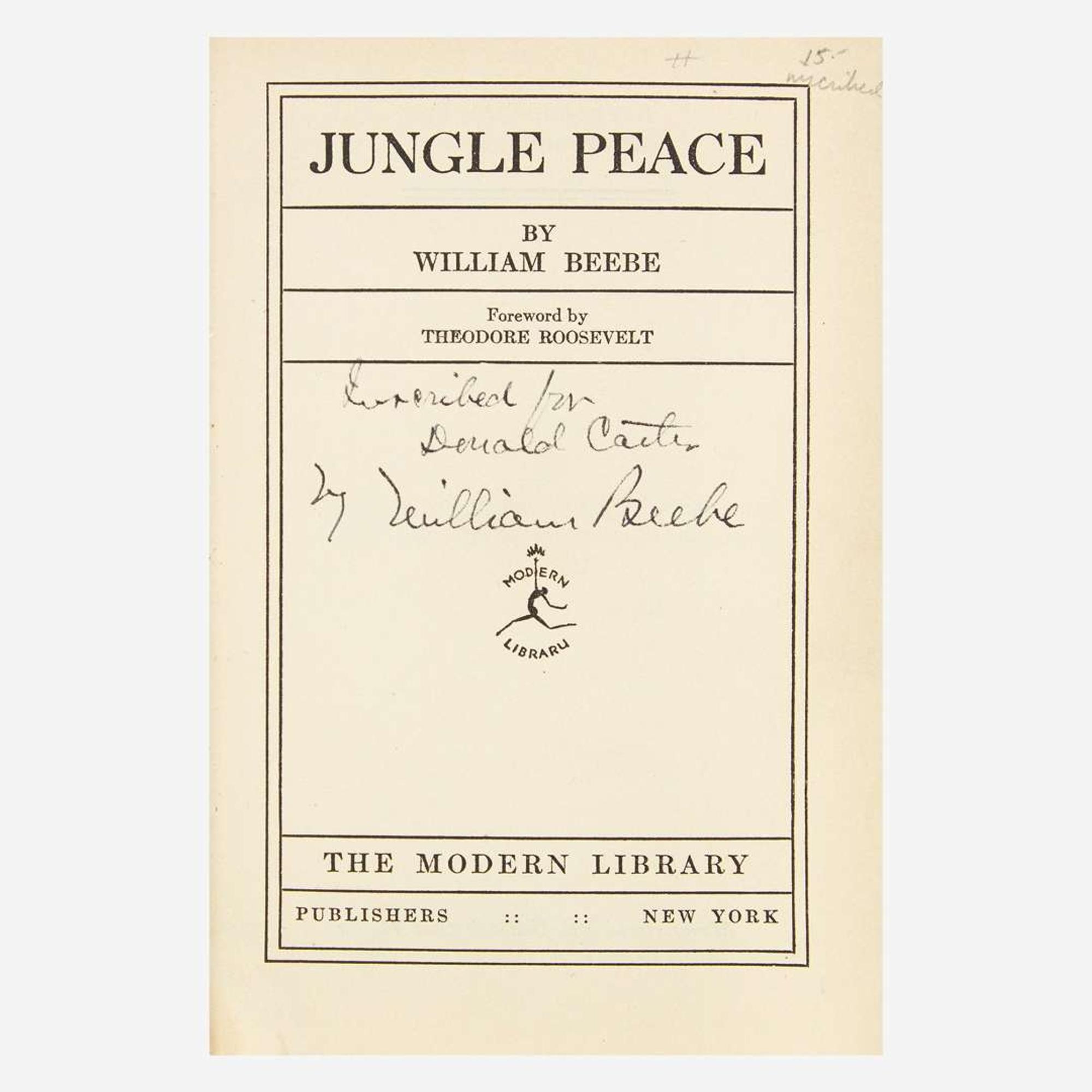[Science, Medicine & Mathematics] Beebe, (Charles) William "Galapagos: World's End" and 3 Other Titles