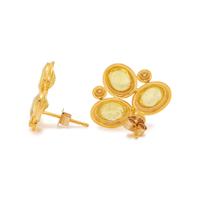 YELLOW SAPPHIRE AND DIAMOND EARRINGS
