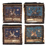 Four Chinese Embroidered Silk Rank Badges