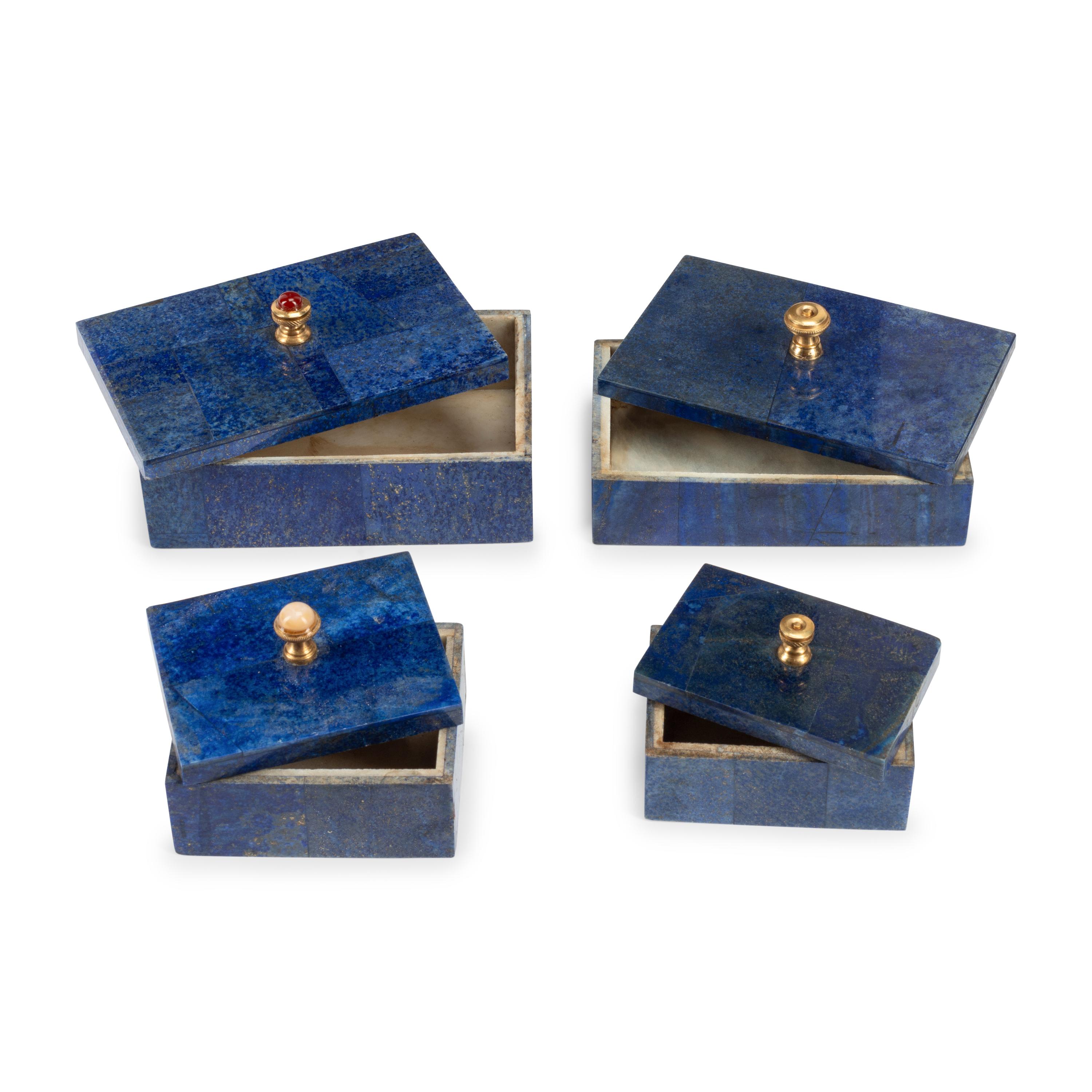 Four Lapis Lazuli Boxes