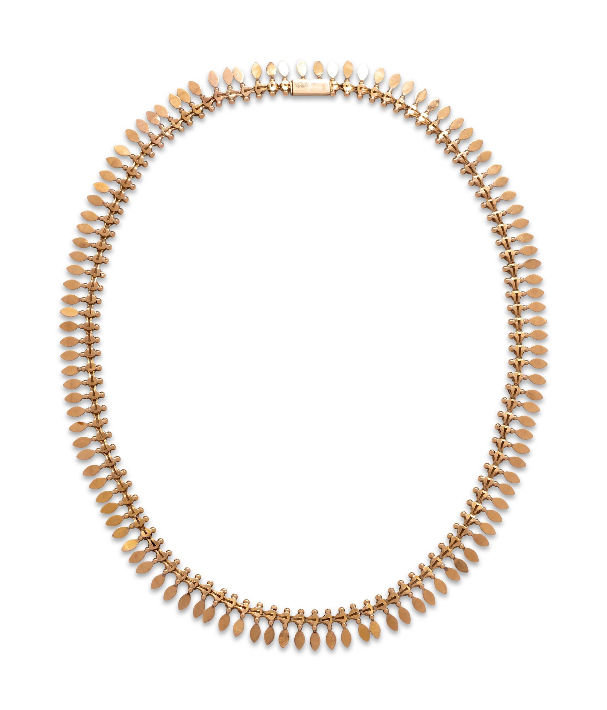 YELLOW GOLD FRINGE NECKLACE