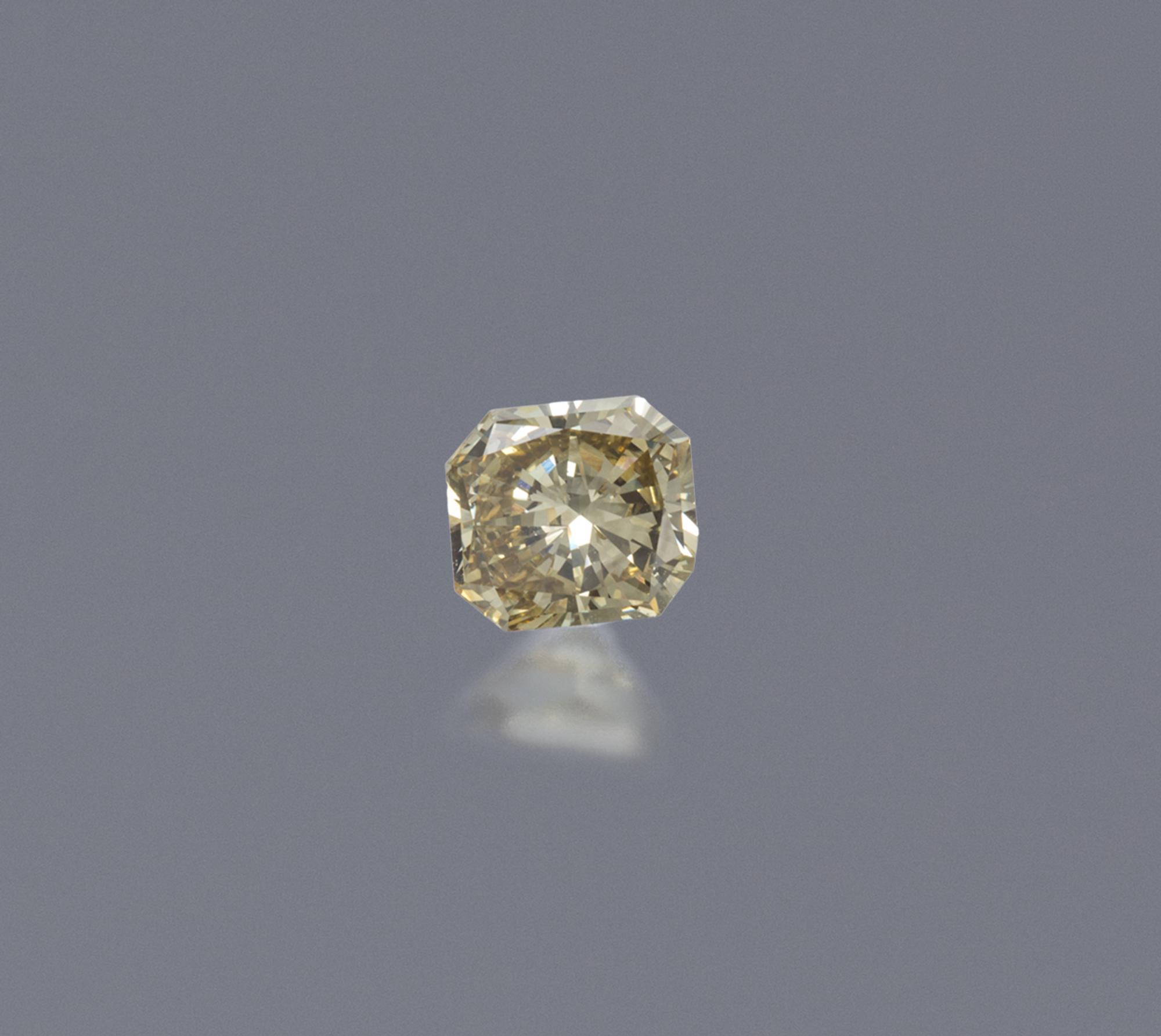 A 0.76 Carat Fancy Brown Yellow Radiant Cut Diamond,