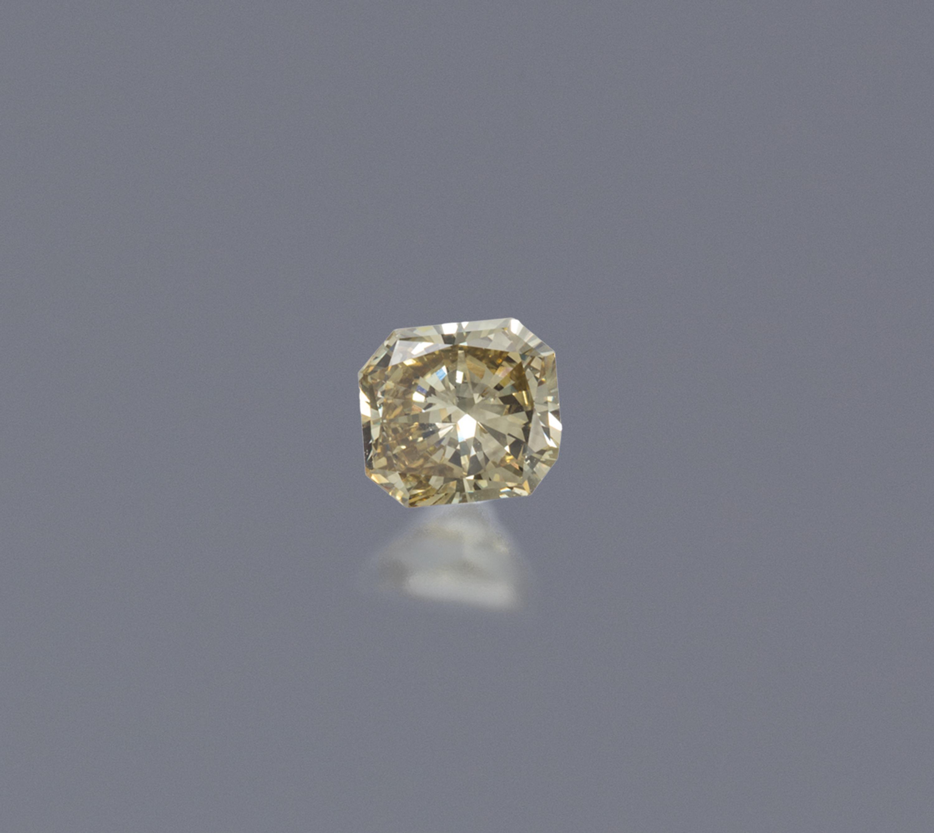 A 0.76 Carat Fancy Brown Yellow Radiant Cut Diamond,
