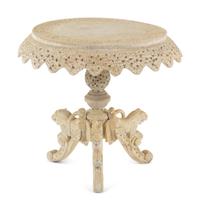 A Pair of Indian Painted Teakwood Armchairs and a Similar Table