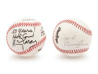 A Collection of Chicago Cubs Announcer Signed Autograph Baseballs - Harry Caray and Jack Brickhouse (JSA)