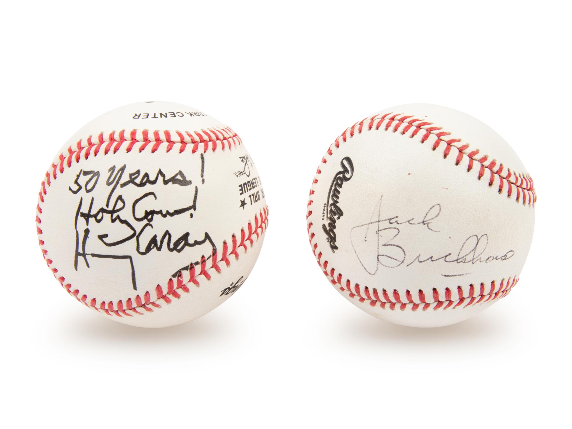 A Collection of Chicago Cubs Announcer Signed Autograph Baseballs - Harry Caray and Jack Brickhouse (JSA)