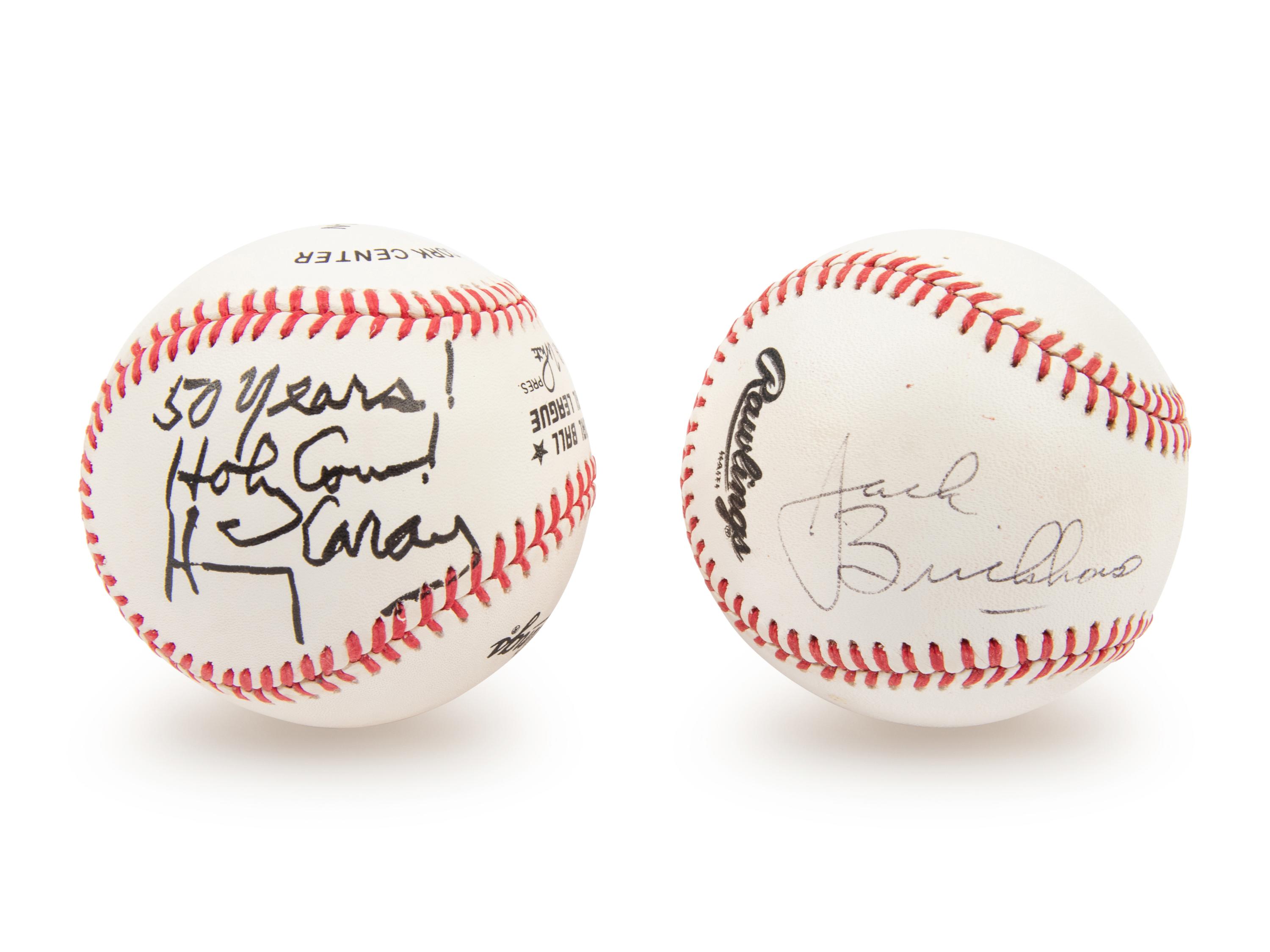 A Collection of Chicago Cubs Announcer Signed Autograph Baseballs - Harry Caray and Jack Brickhouse (JSA)