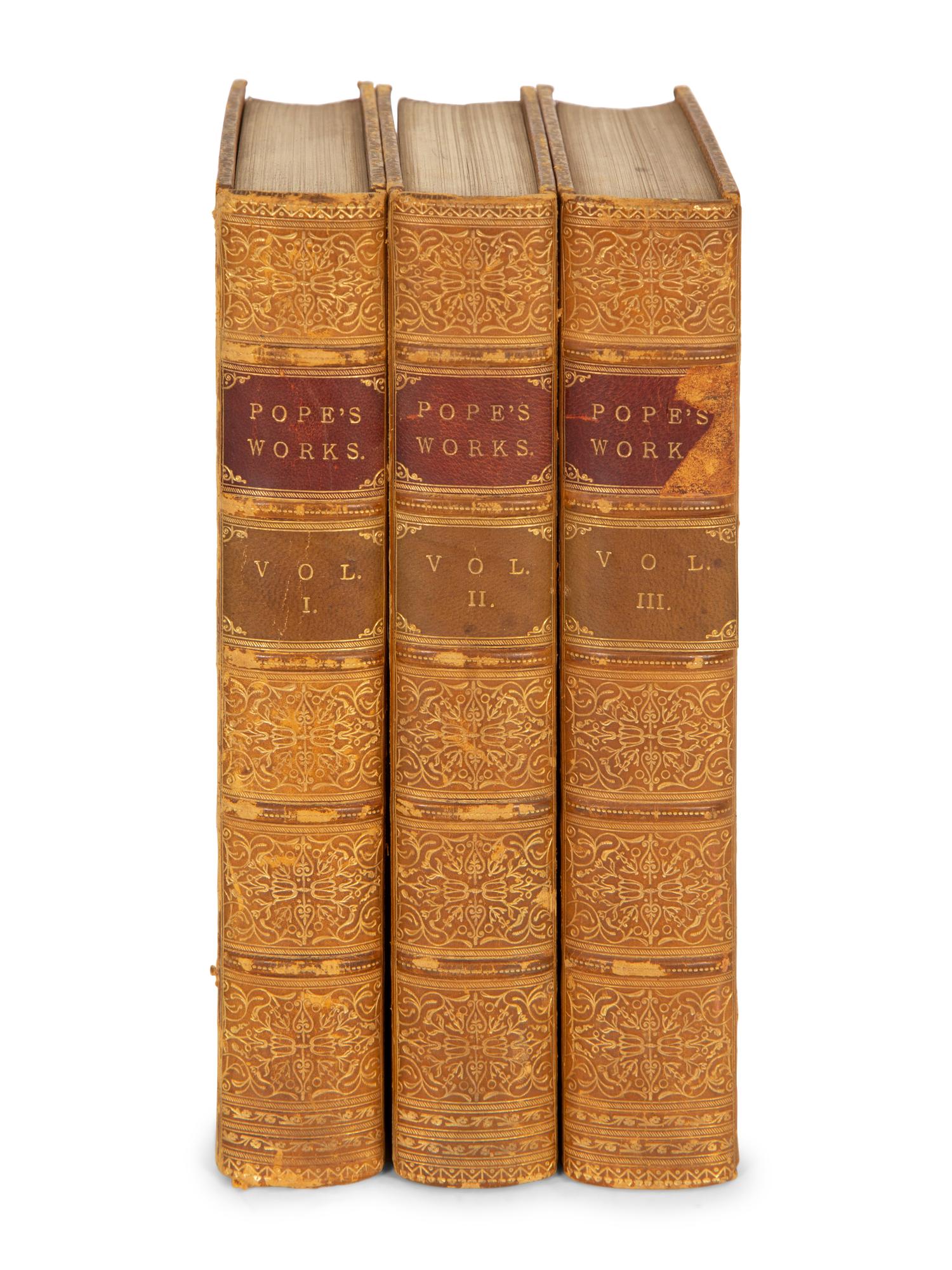 BINDINGS: The Works of Alexander Pope, Including Several Hundred Unpublished Letters, and Other New Materials 10 Volumes