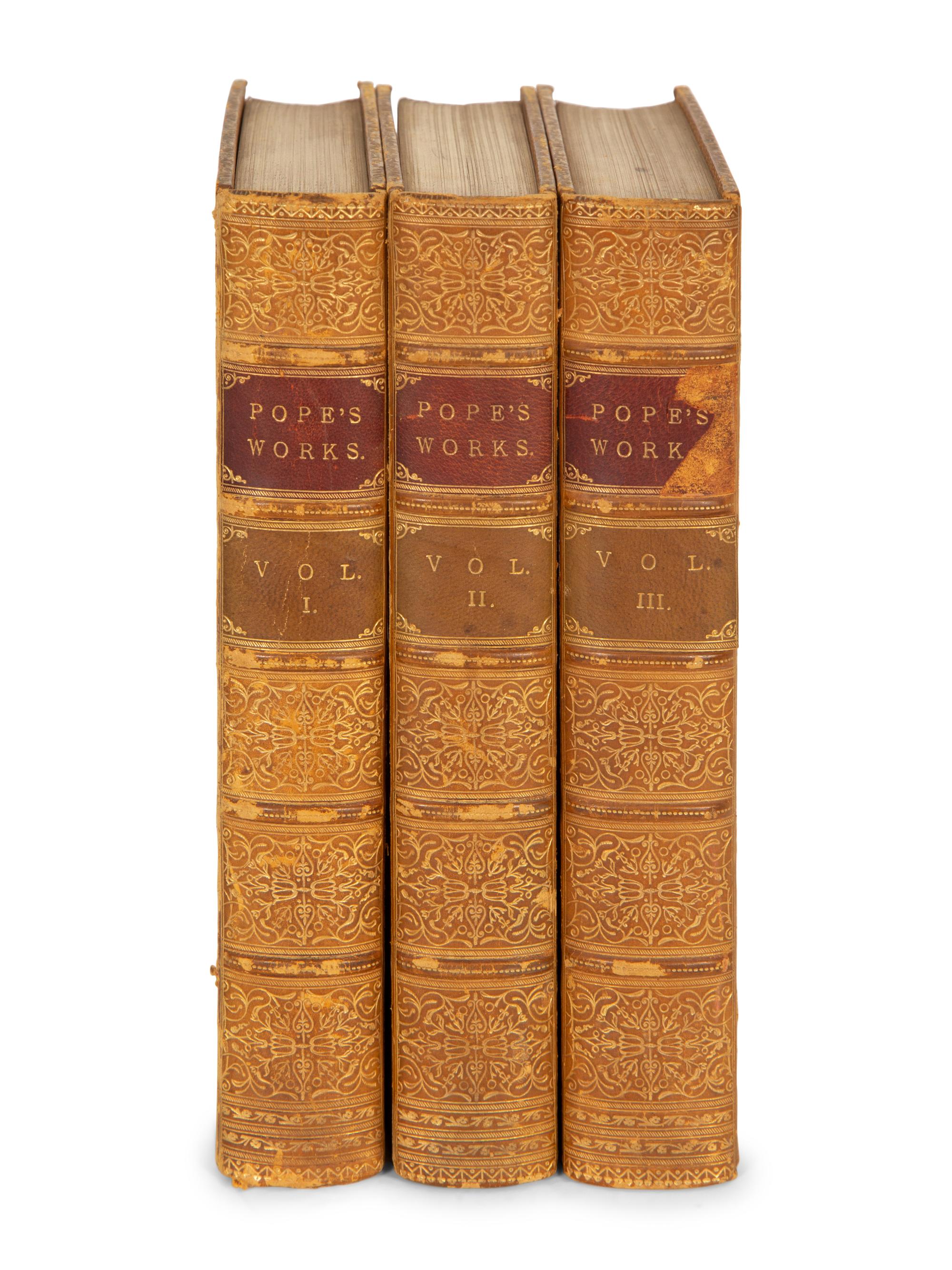 BINDINGS: The Works of Alexander Pope, Including Several Hundred Unpublished Letters, and Other New Materials 10 Volumes
