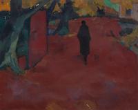 Ib Eisner, (Danish, 1925-2003), Autumn Forest With Figure