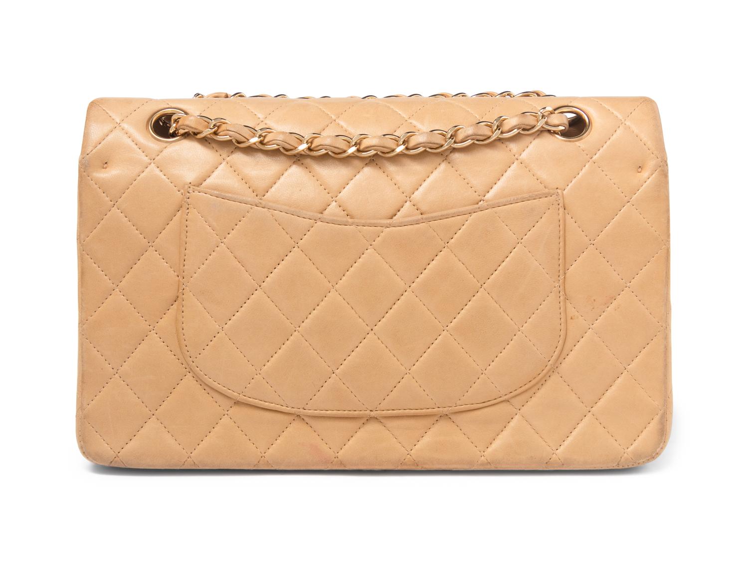 Chanel Medium Classic Double-Flap Bag in Tan Lambskin