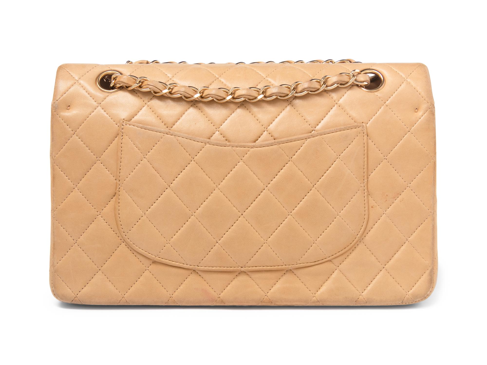 Chanel Medium Classic Double-Flap Bag in Tan Lambskin