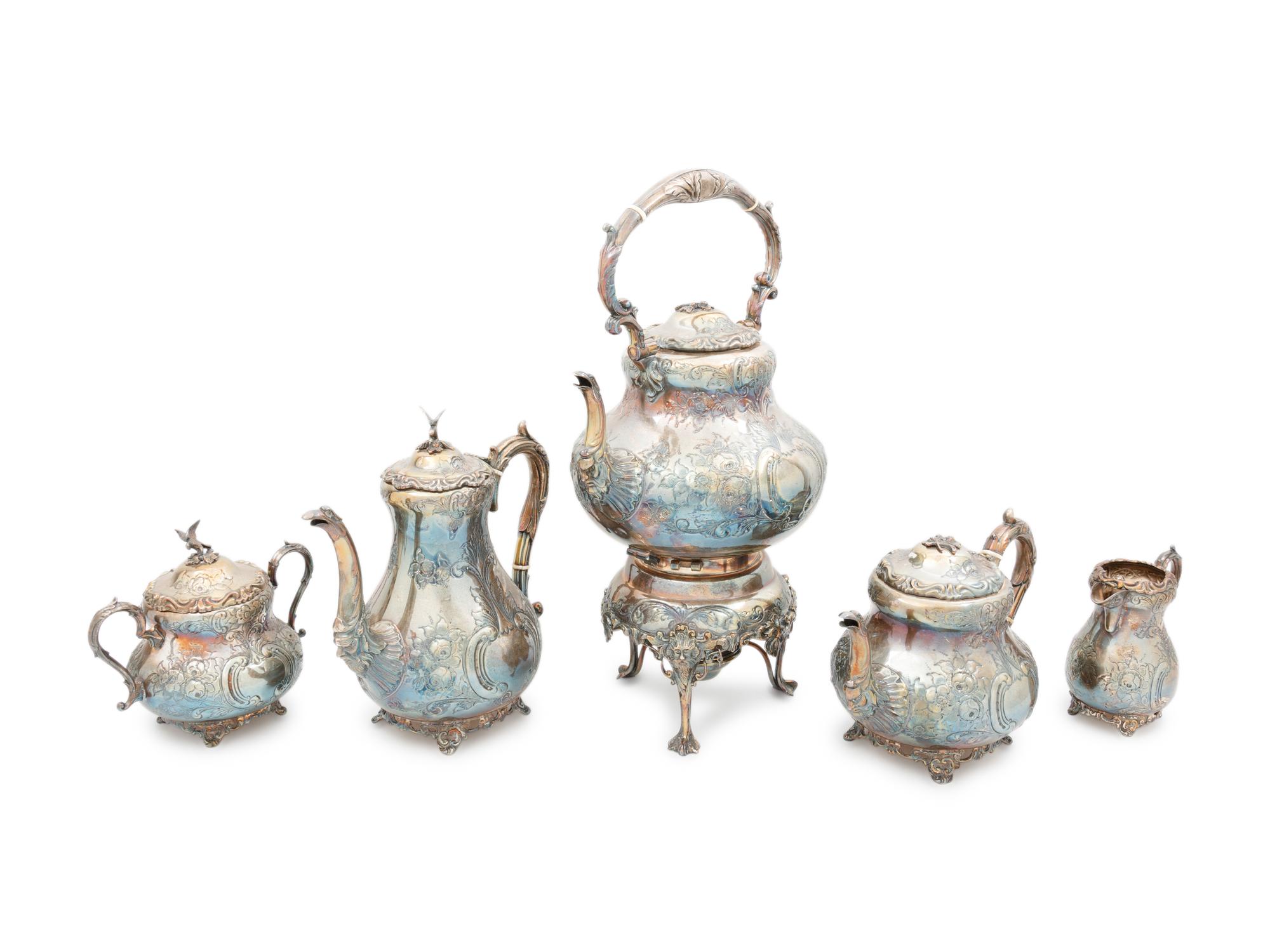 An American Silver-Plate Five-Piece Tea and Coffee Service