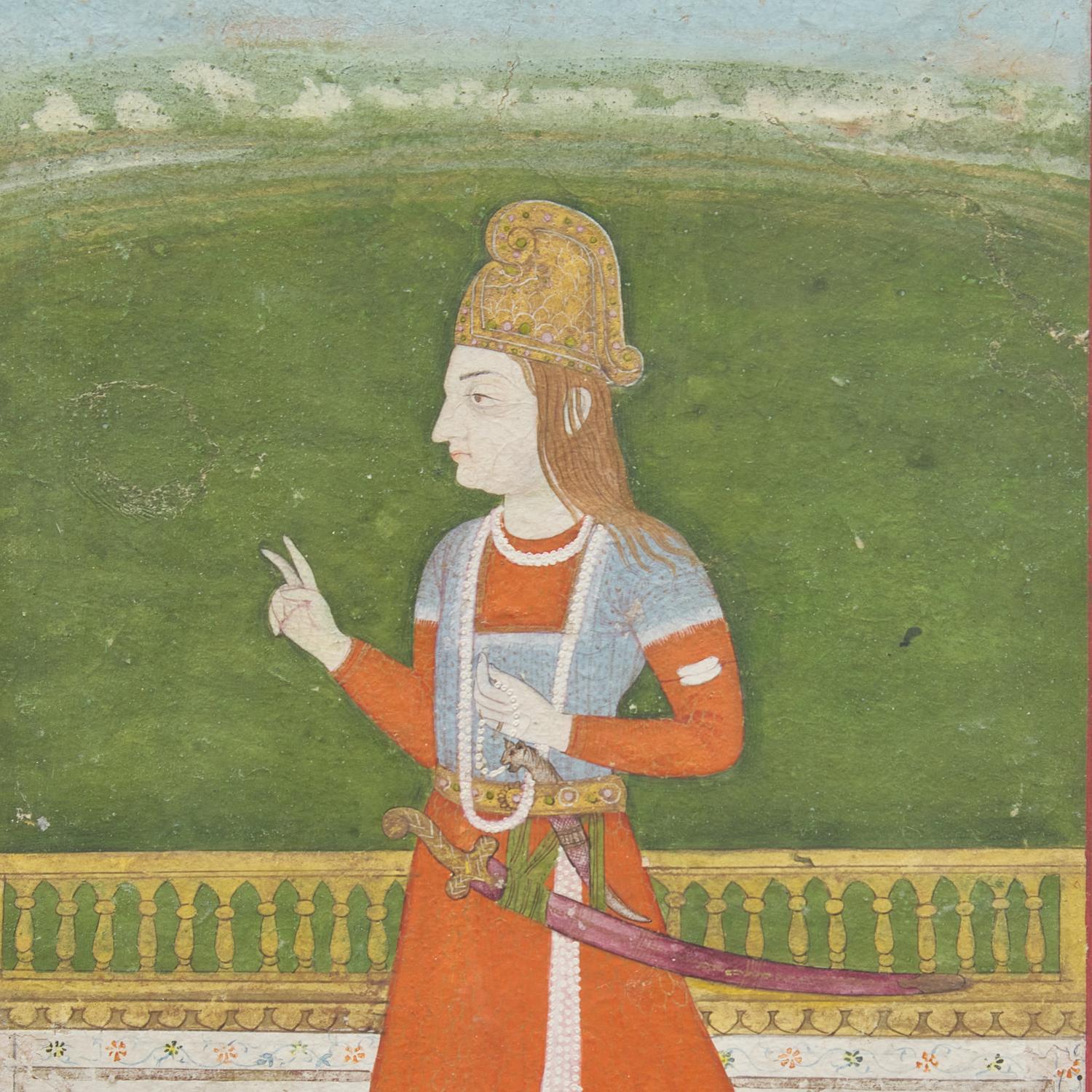 A Portrait of Prince Sayyid Aurangzeb, 18th/19th Century — 十八/十九世紀 印度細密畫莫卧儿帝国皇帝奧朗則布像