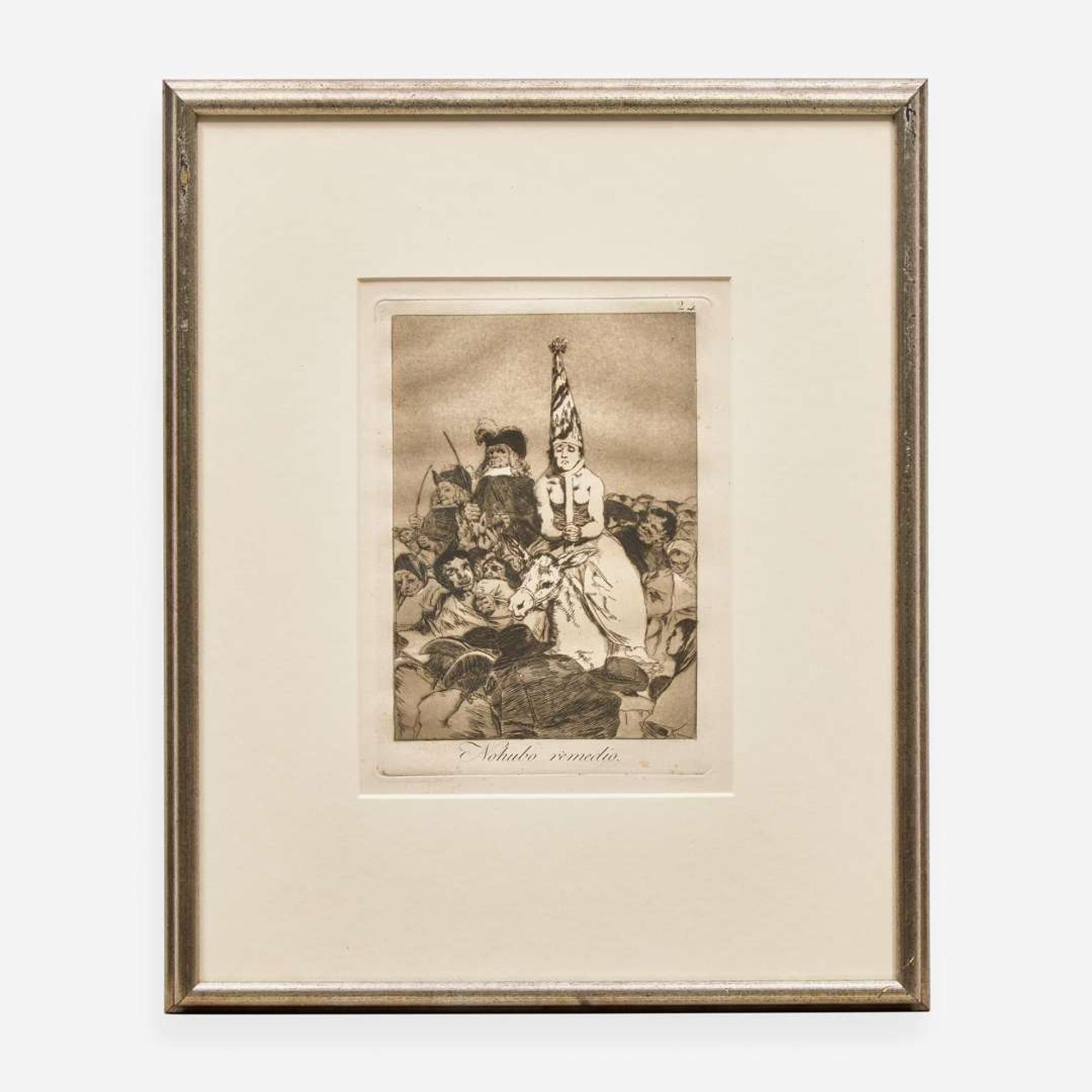 Francisco Goya (Spanish, 1746–1828) Hasta la Muerte (Plate 55 from 'Los Caprichos'); together with a Companion (2)