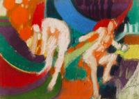 Emilio Cruz, (American, 1937-2004), Two Figures, 1965