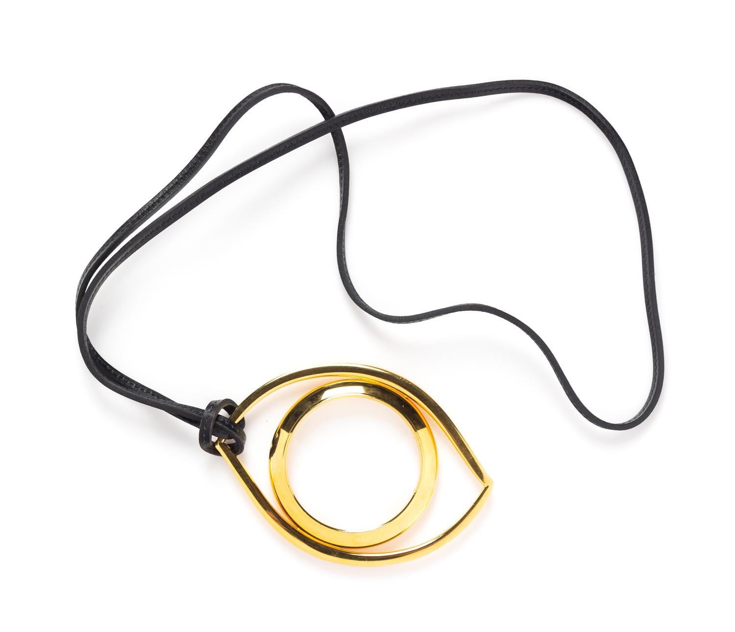 An Hermes Cleopatra Eye Magnify Pendant Necklace, 16", pendant 4" x 3".