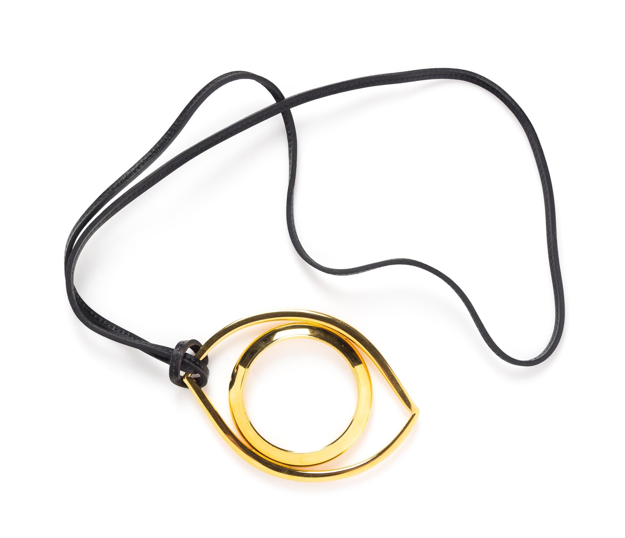 An Hermes Cleopatra Eye Magnify Pendant Necklace, 16", pendant 4" x 3".