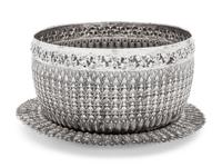 A Southeast Asian Silver Center Bowl and Underplate
