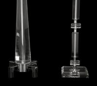 A Pair of Acrylic and Chrome Table Lamps and Another Single Table Lamp