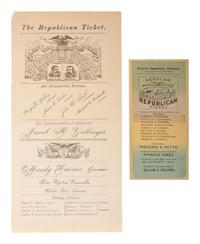 [PRESIDENTS]. Signed documents and ephemera featuring signatures of J.Q. ADAMS, FILLMORE, MCKINLEY, CLEVELAND, HARRISON, HARDING, and HAYES.
