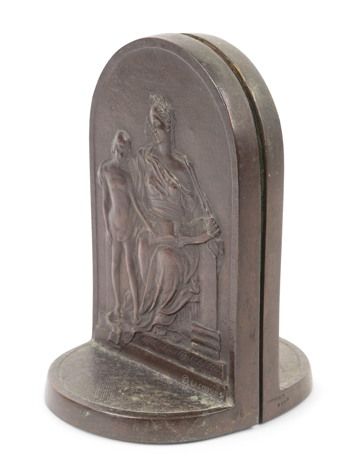 A Pair of Bronze Bookends