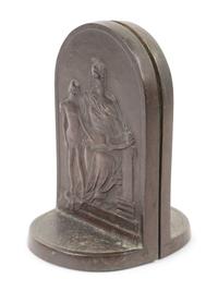 A Pair of Bronze Bookends